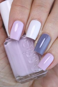 Lindas se separadas Nail Ideas Pastel Colors, Pastel Color Nails, Skittle Mani, Unghie Sfumate, Petal Pushers, Spring Nail Colors, Pin Design, Shellac Nails, Pink Lilac