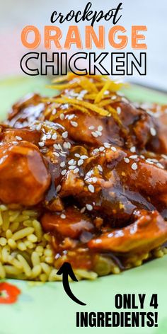 CrockPot Slow Cooker Orange Chicken Recipe Orange Chicken In Crockpot, Chicken Bbq Sauce, Chicken In Crockpot, Crockpot Orange Chicken, Taco Dinner Recipes, Spark Recipes, Orange Chicken Crock Pot, Chicken Breast Slow Cooker, Braised Chicken Breast