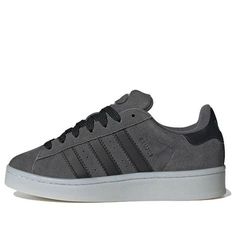 "GS adidas originals Campus 00s 'Grey Black' blends a grey upper with black accents, creating a sleek and versatile sneaker." Adidas Campus Shoes, Adidas Campus, How To Measure, Black Accents, To The End, Good Grips, Choose The Right, Luxury Shoes, Adidas Shoes