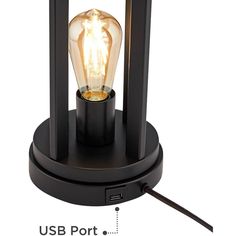 an image of a light that is on top of a stand with the usb port plugged in