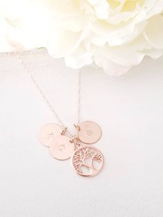 "Simple and beautiful minimalist initial disc necklace in 14k gold filled Great simple necklace for everyday 11MM Discs: 14k gold filled, 14K rose gold filled, Sterling silver 15MM Family Tree: 16K gold plated, 16K rose gold plated, White gold Plated Chain, Clasp: 18\"+2.5\" extender chain PERSONALIZED INITIAL Please note for me when you check out (A-Z). you may choose any length up to 20\". (NO EXTRA COST) Please leave a note at checkout to specify an alternative length All items come wrapped i Rose Gold Hypoallergenic Necklace For Personalized Gifts, Rose Gold Hypoallergenic Necklaces For Personalized Gifts, Hypoallergenic Rose Gold Necklaces For Personalized Gifts, Anniversary 14k Rose Gold Filled Charm Necklaces, Anniversary 14k Gold Filled Rose Gold Charm Necklace, Anniversary 14k Rose Gold Filled Charm Necklace, Rose Gold Sterling Silver Charm Necklace For Anniversary, Minimalist Rose Gold Charm Necklace For Anniversary, Rose Gold Initial Pendant Charm Necklace For Anniversary