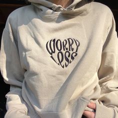 Worry Less Sweatshirt Oversized Sweatshirt Designs, Cute Sweatshirt Embroidery Ideas, Cricket Hoodie Ideas, Crewneck Graphic Design, Embroidery Tshirt Ideas Design, Sweatshirt Designs Vinyl, Simple Sweatshirt Design, Sweatshirt Vinyl Ideas, Custom Sweatshirt Ideas