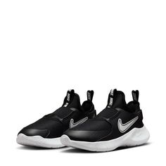 black and white nike sneakers on a white background