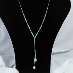 Y Shape Pendant Necklace Silver Chain With Beaded Turquoise Lariat Long Necklace With Hammered Silver Circles I Accept Reasonable Offers And Discount Bundles!! Check Out My Other Listings And Follow Me!! I Have Over 4500 Listings And I Offer Buy2 Get 3rd Free Or 30% Off 5+ Items At Poshmark.Com/Closet/Pepepizzazz On Posh App, Use My Invite Code "Pepepizzazz" For Extra $10 Coupon Bohemian Silver Beaded Necklace With Clavicle Chain, Bohemian Silver Beaded Clavicle Necklace, Adjustable Turquoise Elegant Lariat Necklace, Silver Lariat Jewelry With Dangling Beads, Turquoise Necklace With Silver Round Beads, Adjustable Lariat Necklace With Dangling Round Beads, Turquoise Lariat Beaded Necklaces, Turquoise Beaded Dangle Lariat Necklace, Elegant Adjustable Lariat Turquoise Necklace