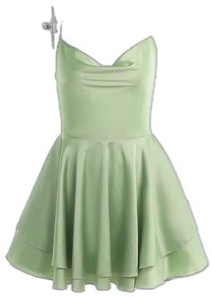 Romper Dress Green / S Chic A-line Satin Cocktail Dress, Elegant A-line Party Sundress, Elegant A-line Sundress With Ruffles, Elegant A-line Mini Dress For Casual Occasions, Green Satin A-line Dress, Lined Knee-length Satin Mini Dress, Green A-line Mini Dress For Casual Occasions, Green Knee-length Satin Dress, Dressy Satin A-line Dress