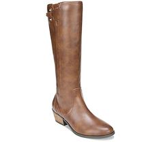 Dr. Scholl's High Shaft Boots - Brilliance - QVC.com High Shaft Boots, Shaft Boots, Dr. Scholl's, Western Chic, Equestrian Style, Medium Size, Equestrian, Block Heels, Buckle