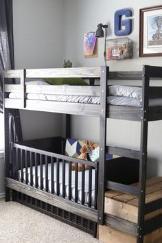 the bunk bed has been made from an old mattress and is in very good condition