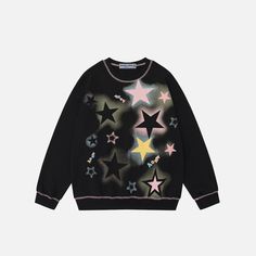 The Aelfric Eden Star Print Sweatshirt is a stylish and minimal printed sweatshirt. It's made from high-quality fabric and features a bold star print design. This sweatshirt features comfortable long sleeves and a classic crew neck for everyday wear and casual activities. Its minimalist design and unique print give it style and personality.
Material: 80% Cotton, 20% Polyester.

Clothing details: Star Print. 
MODEL INFO







Female 5'4 (162cm) 110 lbs (50kg) Size: S (Oversize Style) 
Male 5'10 Trendy Winter T-shirt With Logo Print, Winter Star Print Crew Neck Sweatshirt, Winter Crew Neck Sweatshirt With Star Print, Oversized Star Print T-shirt For Streetwear, Cotton Sweatshirt With Star Patch For Streetwear, Casual Crew Neck Sweater With Star Print, Trendy Star Print Streetwear T-shirt, Black Long Sleeve Sweatshirt With Star Print, Black Star Print Sweatshirt For Winter