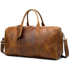 Do you take quick business trips by yourself for a couple of nights or so? This Hanley Leather Duffel Bag is perfect. That's why we take pride in creating leather bags that are strong, durable, and built to last. Whether you're bringing your collection to work, or just wanting to add some style to your day, this duffel bag is the perfect hand luggage piece for the job! It opens wide with two durable handles and its own reinforced canvas case for easy care during travel. Features: Interior: 3 separate compartments, 1 laptop compartment, 1 compartment with zippered pocket, and one regular compartment complete with additional small pockets. It will hold all the essentials, from some clothes to toiletries and everything in between. If you need to take it on the plane as a carry-on, it will eas Modern Leather Travel Bag For Overnight Trips, Leather Luggage With Luggage Sleeve, Soft Leather Luggage For Everyday Use, Leather Travel Bag With Luggage Sleeve For On-the-go, Leather Travel Bag For Business Trips With Large Capacity, Leather Luggage With Sleeve For Everyday Use, Leather Travel Bag With Large Capacity For Business Trips, Leather Travel Bag With Large Capacity For On-the-go, Leather Weekender Bag With Luggage Sleeve For On-the-go