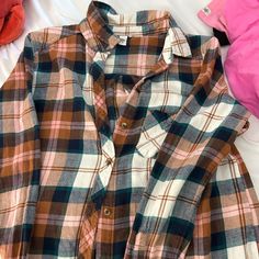 Never Worn Just Dosent Have Tags Multicolor Casual Flannel Shirt For Fall, Casual Multicolor Flannel Shirt For Fall, Casual Orange Flannel Shirt For Fall, Taupe Cardigan, Loose Knit Cardigan, Purple Tunic, Woven Cardigan, Cable Knit Sweater Womens, Hooded Cardigan Sweater