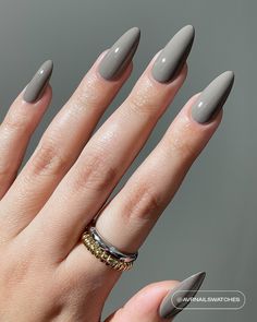 A cool taupe grey polish with a creme finish. Grey Nail Art, Grey Nail, Grey Nail Polish, Nails Arts, Gray Nails, Fall Nail Colors, Minimalist Nails