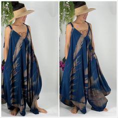 The Palima Romper Azure/Smoke/Mauve Beach Ready Tropical Bohemian Wide Leg Jumper V Neck V Back Shoulder Tie Beach Cover Up To Boardwalk Spring Summer Romper Rayon Material Handmade Each Romper Is A Unique Pattern With In The Tie Dyed Colors. One Size Fist Most Sizes Up To A Xxl Length Of Legs Determined With How You Choose To Tie Up The Straps. Pockets Condition : New With Tags Apx. Measurements: Length: 55" Inches From Top Of Chest To Hem Edge 4 Shoulder Tie Straps 20" Each V Neck Point To Crotch 24" Width: Inseam 38" Wide Leg Opening Width Flat 32" Armpit To Armpit 27" New With Tags Smoke Free Pet Free Home Summer Romper, Gypsy Overalls, Shoulder Tie Jumper, Wide Leg Cove Summer Bohemian Jumpsuits And Rompers With Relaxed Fit, Blue Bohemian Jumpsuits And Rompers For Spring, Hippie Summer Jumpsuits And Rompers For Vacation, Summer Vacation Hippie Jumpsuits And Rompers, Hippie Style Summer Vacation Jumpsuits And Rompers, Blue Relaxed Fit Jumpsuits And Rompers For Beach, Blue Bohemian Jumpsuit For Spring, Blue V-neck Relaxed Fit Jumpsuits And Rompers, Blue V-neck Relaxed Fit Jumpsuit