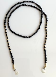 Black Beaded Glass Necklaces, Black Glass Beaded Necklaces With Round Beads, Black Beaded Glass Necklace, Black Glass Beaded Necklace With Round Beads, Handmade Glass Beads In Black, Handmade Black Glass Beads, Black Glass Beaded Necklaces With Beaded Chain, Black Glass Beaded Necklace With Beaded Chain, Adjustable Black Beaded Glass Necklaces