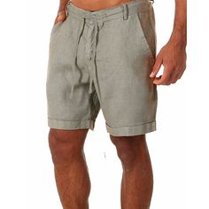 Season:Summer,Spring; Fabric:Linen / Cotton Blend; Gender:Men's; Style:Casual,Stylish; Elasticity:Micro-elastic; Occasion:Beach,Daily,Holiday; Fit Type:Regular Fit; Function:Soft,Breathable; Waistline:Mid Waist; Pattern:Plain; Design:Drawstring,Pocket; Pants Type:Summer Shorts,Linen Shorts,Bermuda shorts,Shorts; Front page:FF; Production mode:External procurement; Hips:null; Length:; Waist:; Fit US Size:null; Fit UK Size:null; Fit EU Size:null; Pants Length:Short Mens Linen Shorts, Cotton Linen Pants, Y2k Aesthetic Outfits, Mens Linen, Linen Casual, Mens Pants Fashion, Ropa Diy, Mens Sweatpants, Men's Shorts