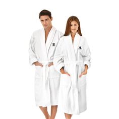 PRICES MAY VARY. Luxurious Bathrobe for Comfort: Wrap yourself in the warmth of our high-quality bathrobes, designed with plush 100% cotton for a soft, velvety embrace Robe with Unisex Sizing: Our robe boasts a versatile one-size-fits-most design, ensuring a comfortable and flattering fit for both men and women; full length of robe is 52" long and is 62" wide Practical Hotel Elegance: Featuring large pockets and a secure tie closure, this cotton bathrobe combines convenience with a touch of luxu Personalized Bathrobe, Terry Cloth Bathrobe, Monogram Robes, Couples Monogram, Cozy Shawl, Luxury Gifts For Men, Embroidered Robes, White Shawl, Matching Robes