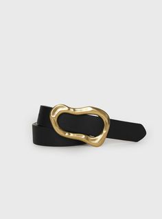 Leto Belt Black / Gold Gold Belt With Rectangular Buckle, Gold Belt With Buckle Closure For Formal Occasions, Modern Gold Belt With Buckle Closure, Gold Belt With Brass Buckle For Work, Chic Gold Belt With Buckle Closure, Trendy Gold Belt For Fall, Trendy Gold Belts For Fall, Chic Gold Belt, Gold Leather Belt For Fall