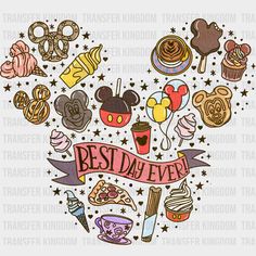 Mickey Head Snack Best Day Ever Disney Dtf Transfer Mickey Snacks, Disney Iron On Transfers, Mickey Drawing, Disney Iron On, Disney Snacks, Header Design, Disney Designs, Heat Transfer Design, Mickey Head