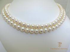 A classic look for all ages. Treat yourself to this stunning double strand of fresh water cultured pearls 8.5mm. Choose between white or yellow 14K gold clasp. (can be made as a single strand and ordered in other lengths). Custom Made Engagement Rings, Pearls Wedding, Freshwater Pearl Necklace, Diamond Anniversary, Buying Diamonds, Freshwater Cultured Pearls, Freshwater Pearl Necklaces, Cultured Pearls, Lab Diamonds