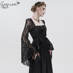 A gothic satin lace dress. It features a floor length hemline, printed fabric, structured bodice and full sleeves. The bodice is bordered with lace and embellished with a beaded and embroidered gothic patch. Product specifications: Style: GothicMaterial: Polyester 85%, Polyamide 10%, Spandex 5% Gothic Lace Dress, Vampire Wedding Theme, Vampire Prom Dress, Vampire Dresses, Gothic Formal Dress, Goth Dress Formal, Gothic Dress Elegant, Vampire Goth Outfits, Vampire Goth Fashion