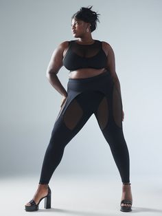 Pin Up High-Waist Legging in Black | SAVAGE X FENTY French Cut, Savage X Fenty, Black Caviar, Black Sports Bra, High Waisted Leggings, Rihanna, Elastic Band, Pin Up, Full Length