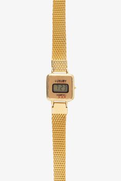 WCHRA4 - Little Gold Square Watch – Los Angeles Apparel Orient Watch, Woman In Gold, Los Angeles Apparel, Gold Sweater, Watch Repair, Watch For Women, Square Watch, Sell Out, Quartz Watch