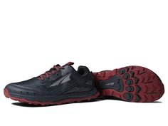 Altra Footwear Lone Peak 6 - Men's Shoes : Black/Gray : Achieve great comfort while completing your trail running session wearing the Altra Footwear Lone Peak 6 shoes. Textile and synthetic upper. Textile lining. Removable textile insole. Mid-Level cushion support for optimal energy and comfort. Altra EGO midsole for responsive, smooth ride. Pull tab on the back and tongue for easy on/off. Padded collar and tongue for added comfort. Lace-up closure for a snug fit. Round toe. MAXTRAC outsole with Low-top Trail Running Shoes With Boost Midsole For Training, Athleisure Sneakers With Air Cushioning For Trail Running, Trail Running Shoes With Boost Midsole For Athletic Fit, Athleisure Running Shoes With Vibram Sole For Training, Trail Running Sneakers With Air Cushioning, Sporty Walking Shoes With Vibram Sole For Training, Sporty Training Walking Shoes With Vibram Sole, Dynamic Waterproof Running Shoes For Training, Ergonomic Dynamic Sneakers For Trail Running