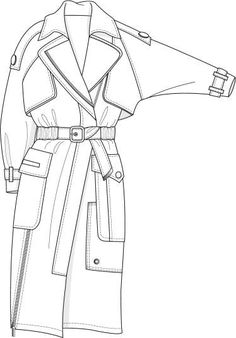 a drawing of a trench coat