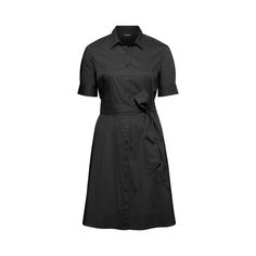 This iteration of Lauren’s iconic shirtdress is defined by a fit-and-flare silhouette signature engraved buttons and a waist-accentuating self-belt. Equal parts stylish and comfortable it’s made with a lightweight stretch-cotton blend. Formal Button-up Midi Dress With Tie Waist, Elegant A-line Shirt Dress With Button Closure, Chic Short Sleeve Belted Dress For Office, Classic Spread Collar Dress For Work, Casual Button-up Business Dress, Fitted Semi-formal Shirt Dress With Spread Collar, Formal Summer Shirt Dress With Spread Collar, Elegant Collared Shirt Dress For Business Casual, Elegant Shirt Dress With Button Closure And Spread Collar