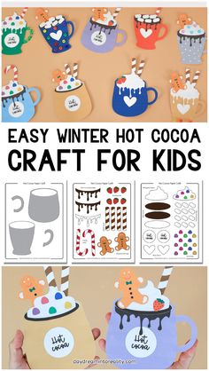 Looking for a few simple and fun winter crafts to engage your toddler, preschooler, or kindergartener? Then check out this hot cocoa craft! You will get a free printable template with which making and decorating the marshmallows, whipped cream, and wafers super easy! Perfect for chilly days, this is one great addition to make your kids happy with your Christmas activities.