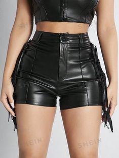 Goth Clothes, Patchwork Shorts, Goth Outfits, Leather Shorts, Fashion Online Shop, Online Fashion, All Fashion, Fashion Inspiration, Men's Clothing