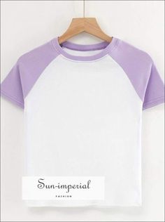 Season:Summer Material:Cotton Material:Polyester Material:Spandex Item Type:tops Tops Type:Tees Sleeve Length(cm):Short Sleeve Style:Regular Fabric Type:JERSEY Pattern Type:Patchwork Gender:WOMEN Clothing Length:Short Decoration:None Style:Casual Collar:CREW NECK Size Table S : Shoulder 19cm(7.5") Bust 70-84cm(27.6"-33.1") Length 47cm(18.5") Sleeve 22cm(8.7") M : Shoulder 20cm(7.9") Bust 74-88cm(29.1"-34.6") Length 48cm(18.9") Sleeve 23cm(9.1") The size be measured by ourselves, error 1-3cm Cheap Casual Color Block Crop Top, Cheap Spring Cropped T-shirt With Short Sleeves, Cheap Short Sleeve Top With Contrast Sleeves, Cheap Short Sleeve Fan Apparel T-shirt, Cheap Purple Tops For Sports Events, Cheap Lavender Women's T-shirt, Cheap Multicolor Short Sleeve T-shirt, Cheap Fitted Color Block Crop Top, Cheap Colorful Short Sleeve Tops