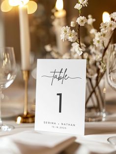 Wedding Table Number Template, Minimalist Table Numbers Template, Editable Printable Sign, Modern Reception Table Card, SERINA by RoyalTemplatesShop on Etsy Paper Table Numbers Wedding, Minimalist Table Numbers, Canva Basics, Wedding Budgeting, Table Number Place Cards, Wedding Table Signs, Numbers Template, Table Number Template, Table Number Card