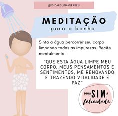 a poster with an image of a man holding a shower head in his hand and the words meditacao para o banho on it