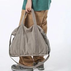 45354201874653 Casual Bags With Zipper Pocket And Double Handle, Casual Tote Bag With Zipper Pocket, Casual Double Handle Bag With Zipper Pocket, Large Capacity Canvas Backpack For Daily Use, Large Capacity Canvas Hobo Bag For School, Casual Satchel With Zipper Pocket And Double Handle, School Satchel In Khaki With Large Capacity, Large Capacity Khaki Satchel For School, Casual Large Capacity Shoulder Duffle Bag