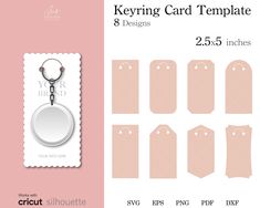 the keyring card template is designed to look like it has two tags on each side