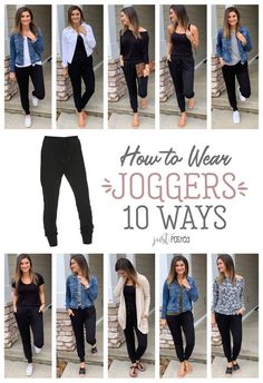 How To Wear Joggers, Jogger Outfit, Joggers Outfit, Cooler Look, Teacher Outfits, Athleisure Outfits, Black Joggers, Mom Outfits