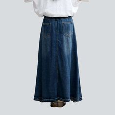 Step into the 2023 Spring-Summer season with our 90s-mode A-Line Flare Denim Skirt! Crafted with premium denim and featuring a classic medium wash. long length. high-waist. and a zipper & button closure ââ‚?this skirt is the perfect blend of nostalgia and modernity.Key Highlights: 90s Style: Capture the rebellious spirit of the '90s with this timeless A-Line Flare Denim Skirt. Medium Wash: A classic medium wash ensures versatility while maintaining a vintage aesthetic. Long Length: The long leng Spring Flared Medium Wash Denim Skirt, Spring Flare Denim Skirt In Medium Wash, Dark Wash Full-length Denim Skirt For Summer, Spring Full-length Denim Skirt With Frayed Hem, Spring Full Length Denim Skirt With Frayed Hem, Summer Full Length Dark Wash Denim Skirt, Medium Wash Denim Long Skirt, Casual Flared Dark Wash Denim Skirt, Casual Dark Wash Flared Denim Skirt