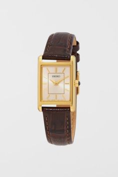 Seiko Essentials, Seiko Dress Watch, Vintage Watches Women, Brown Watches, Retro Watches, Jewelry Fashion Trends, Watches Unique, Seiko Watches, Gold Leather