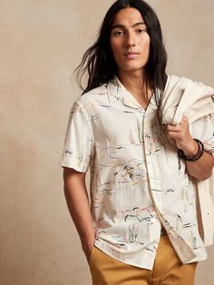 Relaxed Resort Shirt | Banana Republic Party Like Its 1999, Resort Shirt, Men's Pants, Men Shirt Style, Resort Style, Shop Mens Clothing, Shirt White, Clothes For Sale, Men's Clothing