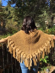 Poncho top, net poncho, tan fur trims top to bottom 20"6" fringeexcellent conditiondb 750Poncho top, net poncho, tan fur trims One Size Brown Fringe Poncho, Brown One Size Poncho With Fringe, Brown Fringe One Size Poncho, Brown Fringed Poncho For Fall, Winter Poncho With Faux Fur Trim, Brown Fringe Poncho For Fall, Winter Faux Fur Poncho With Trim, Beige Fringed Poncho Shawl, Beige Fringe Shawl Poncho