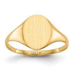 Product Specification Jewelry Specification: Material Purity : 14K Band Width : 2 10 Mm (tapered) Size (Minimum) : 4 Size (Maximum) : 8 Material : Gold Sizeable : Yes Engravable : Yes Product Type : Jewelry Jewelry Type : Rings Sold By Unit : Each Material Color : Yellow Ring Type : Signet Ring Attributes: Solid Polished 14k Yellow Gold Engravable Avail. In 10k Yellow Gold Avail. In 18k Yellow Gold Avail. In 14k White Gold Avail. In Platinum Avail. In 10k White Gold Avail. In 18k White Gold Brus Yellow Pearl Earrings, Brown Pearl Earrings, Yellow Pearl, Seahorse Pendant, Yellow Rings, Heart Pendant Diamond, Birthstone Pendant, Stylish Earring, Yellow Gold Earring