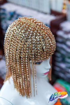 Rhinestone Chain Head Dress Metal Head Chain Gold Hair Chain | Etsy Hair Chain Jewelry, Hair Chain, Hair Chains, Gold Hats, Fashion Wigs, Headpiece Jewelry, Metal Head, Head Dress, Golden Hair