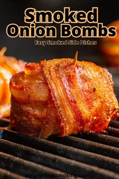 Want a unique and flavorful appetizer? Try these smoked onion bombs. These bacon wrapped meatballs are cooked inside onions and smoked until tender. Perfect for BBQs, parties, or any smoked food lover. Tap to see the recipe for smoked onion bombs. Bacon Appetizers Easy, Wrapped Meatballs, Bacon Wrapped Meatballs, Smoked Pork Recipes, Bbq Snacks, Chicken Bites Recipes, Savory Meatballs, Bbq Appetizers