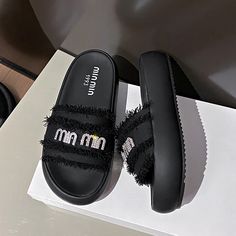 Shipping: Worldwide Express Shipping AvailableDelivery time: 7-15Days Fast ShippingReturns: Fast refund, 100% Money Back Guarantee.SPECIFICATIONSBrand Name: shijunyiShoes Type: Flip FlopsApplicable Place: OutsideUpper Material: Cotton FabricHeel Height: Med (3cm-5cm)Origin: Mainland ChinaCN: ZhejiangSeason: SummerHeel Type: Flat withItem Type: slippersFashion Element: ShallowDepartment Name: ADULTOutsole Material: RUBBERWith Platforms: YesPlatform Height: 0-3cmStyle: retroInsole Material: PUPatt Black Round Toe Flip Flops For Beach Season, Black Summer Slippers With Round Toe, Black Round Toe Slippers For Beach Season, Black Open Toe Sandals For Leisure, Black Open Toe Summer Slippers, Black Round Toe Summer Slippers, Black Flat Slides For Beach Season, Black Round Toe Sandals For Leisure, Black Open Toe Leisure Slippers