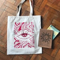 Easy Tote Bag Design, Tote Bags Design Ideas, Ecobag Design Ideas, Tote Bag Inspo, Painted Clothes Diy