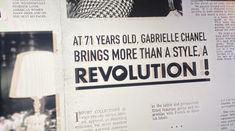 an article in the newspaper has been altered to say it's revolution, and is being displayed