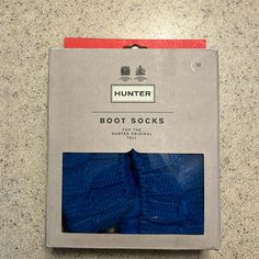 Hunter Boot Socks For The Hunter Original Tall, Color Is Bucket Blue , Size M Hunter Boots Socks, Hunter Boot, Half Cardigan, Short Boot, Green Jasper, Hunter Shoes, Women Hunters, Boot Socks, Hunter Boots