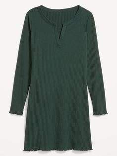 Long-Sleeve Pointelle Nightgown | Old Navy Casual Long Sleeve Sleepwear With Lace Trim, Spring Long Sleeve Nightgown For Loungewear, Long Sleeve Sleepwear With Lace Trim For Loungewear, Spring Long Sleeve Nightgown For Bedtime, Long Sleeve Nightgown For Spring Bedtime, Long Sleeve Lace Trim Sleepwear For Sleepovers, Long Sleeve Nightgown With Lace Trim For Sleepover, Long Sleeve Lace Trim Sleepwear For Bedtime, Spring Long Sleeve Nightgown For Night