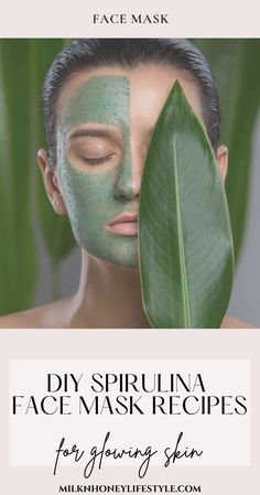 What the HECK is Spirulina? Spirulina is a single-celled blue-green algae. It's a superfood because it's rich in nutrients (vitamins and minerals) and has many health benefits for men and women. Here are the health benefits of spirulina for your body and the best spirulina face mask recipes for oily skin, acne skin and hair care. Read more in the post and learn something new today! Recipes For Glowing Skin