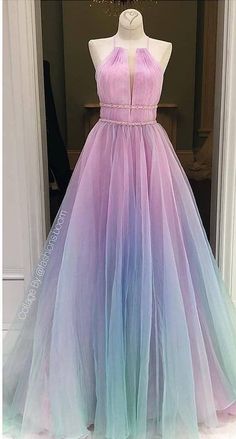 Rainbow Prom Dress, Long Ball Gown, Ball Gown Dress, Shiny Dresses, Cute Prom Dresses, Pretty Prom Dresses, Rainbow Dress, Custom Size Dresses, Gown Prom